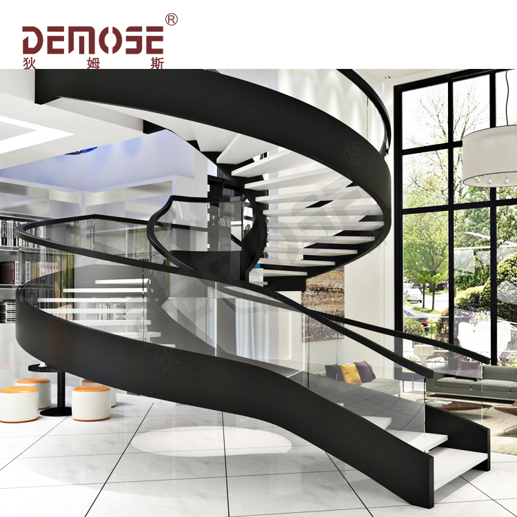 法國(guó)別墅雙鋼板旋轉(zhuǎn)樓梯工程