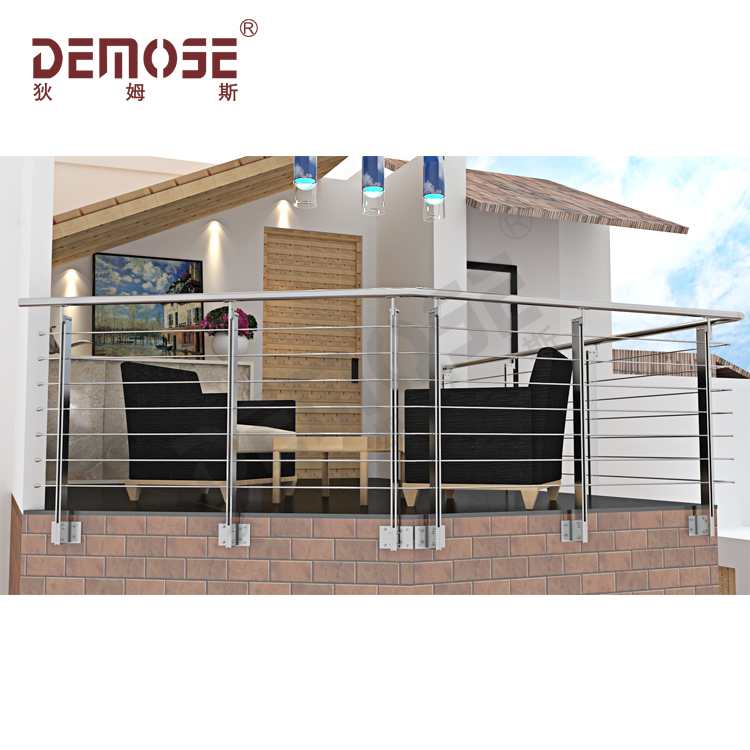 瑞士別墅陽臺不銹鋼拉絲護欄圍欄工程