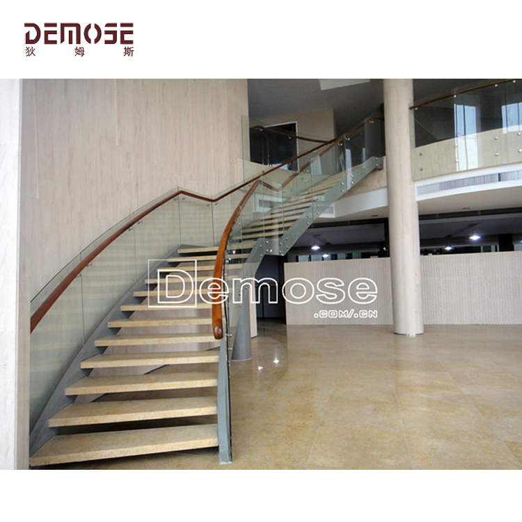 松崗辦公樓雙龍骨玻璃樓梯工程